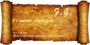 Frommer Gyöngyi névjegykártya
